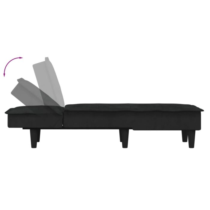 Chaise longue noir velours – Image 4