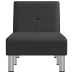 Chaise longue noir similicuir – Image 2