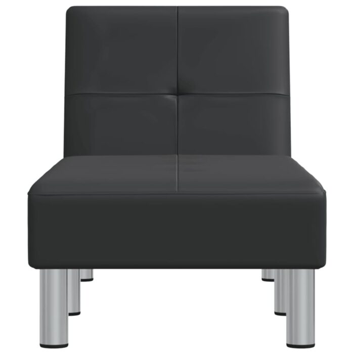 Chaise longue noir similicuir – Image 2
