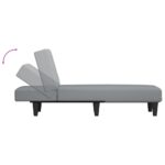 Chaise longue gris clair tissu – Image 4
