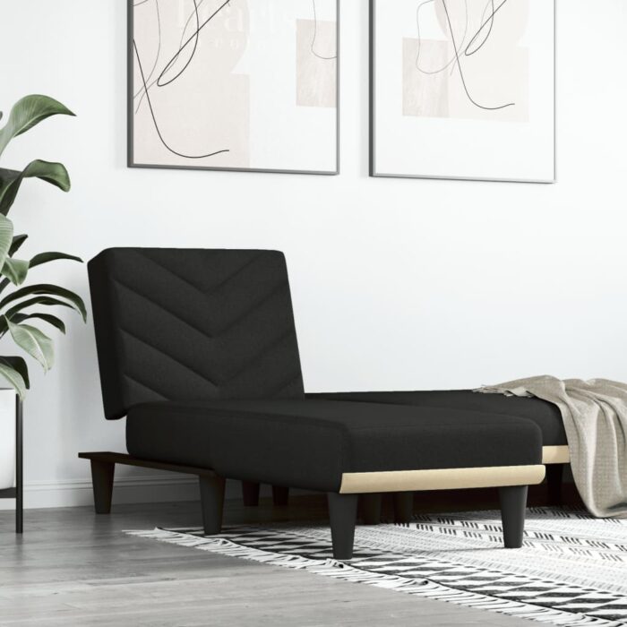 Chaise longue noir tissu – Image 1