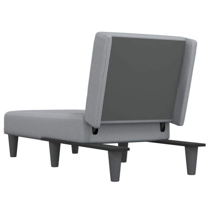 Chaise longue gris clair tissu – Image 3