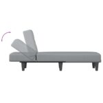 Chaise longue gris clair tissu – Image 4