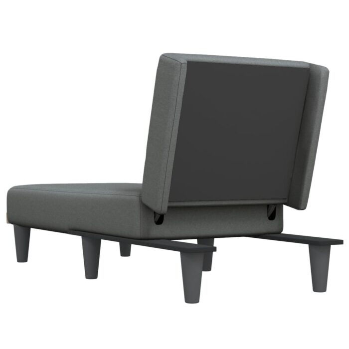 Chaise longue gris foncé tissu – Image 3