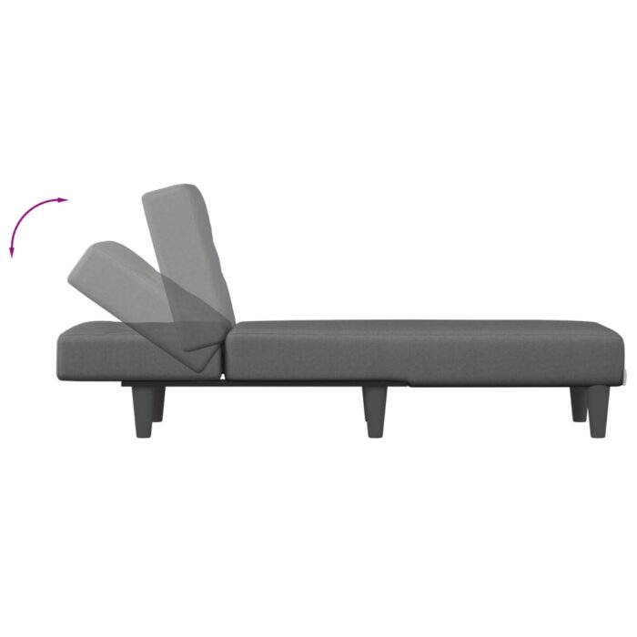 Chaise longue gris foncé tissu – Image 4