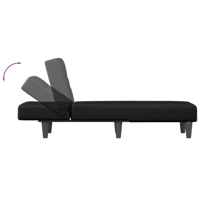 Chaise longue noir tissu – Image 4