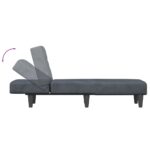 Chaise longue gris foncé velours – Image 4