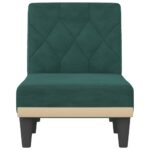 Chaise longue vert foncé velours – Image 2