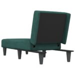Chaise longue vert foncé velours – Image 3