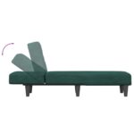 Chaise longue vert foncé velours – Image 4