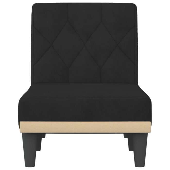 Chaise longue noir velours – Image 2