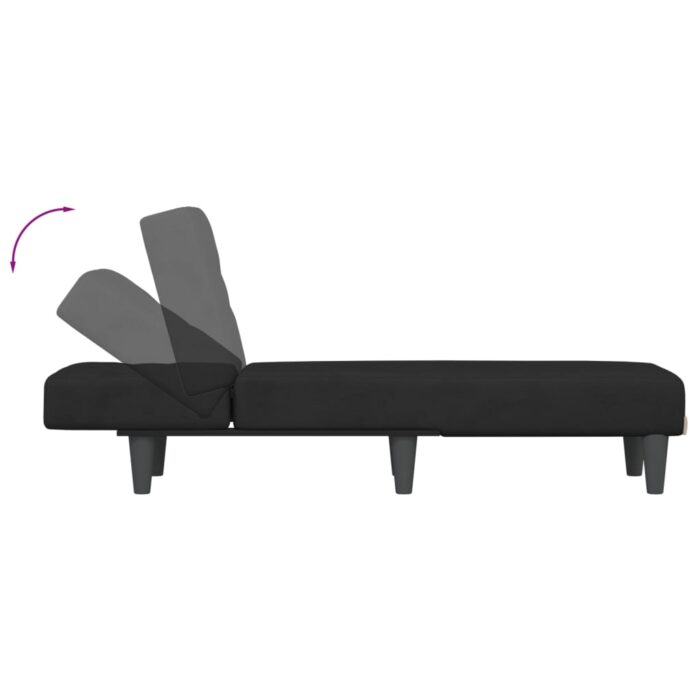 Chaise longue noir velours – Image 4