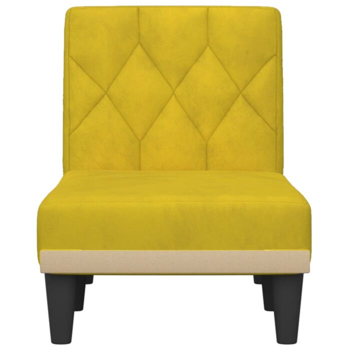 Chaise longue jaune velours – Image 2