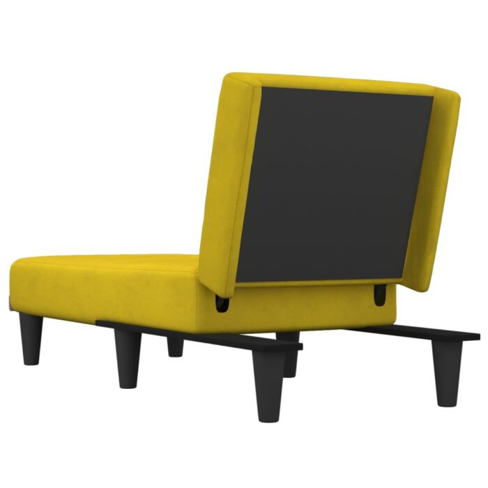 Chaise longue jaune velours – Image 3