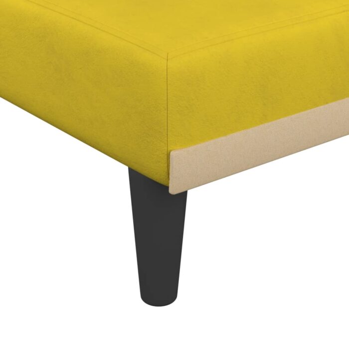 Chaise longue jaune velours – Image 5