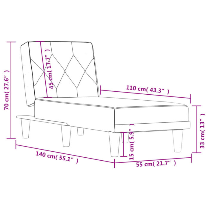 Chaise longue jaune velours – Image 7