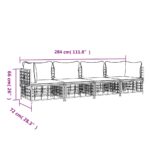 Salon de jardin 4 pcs avec coussins anthracite résine tressée – Image 6