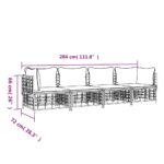 Salon de jardin 4 pcs avec coussins anthracite résine tressée – Image 6