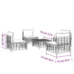 Salon de jardin 5 pcs avec coussins anthracite résine tressée – Image 6