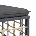 Salon de jardin 5 pcs avec coussins anthracite résine tressée – Image 4