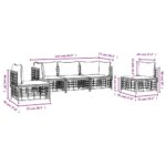 Salon de jardin 5 pcs avec coussins anthracite résine tressée – Image 6