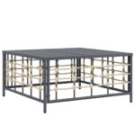 Salon de jardin 6 pcs avec coussins anthracite résine tressée – Image 4