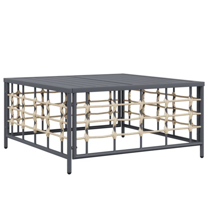 Salon de jardin 6 pcs avec coussins anthracite résine tressée – Image 4