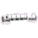 Salon de jardin 6 pcs avec coussins anthracite résine tressée – Image 6