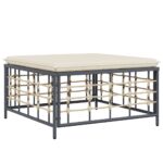 Salon de jardin 3 pcs avec coussins anthracite résine tressée – Image 4