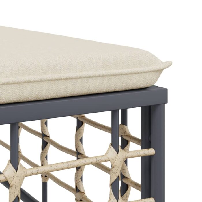 Salon de jardin 3 pcs avec coussins anthracite résine tressée – Image 5