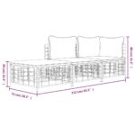 Salon de jardin 3 pcs avec coussins anthracite résine tressée – Image 7