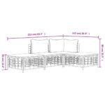 Salon de jardin 4 pcs avec coussins anthracite résine tressée – Image 7