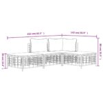 Salon de jardin 4 pcs avec coussins anthracite résine tressée – Image 7