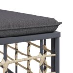 Salon de jardin 4 pcs avec coussins anthracite résine tressée – Image 5