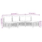 Salon de jardin 4 pcs avec coussins anthracite résine tressée – Image 7