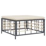 Salon de jardin 5 pcs avec coussins anthracite résine tressée – Image 4