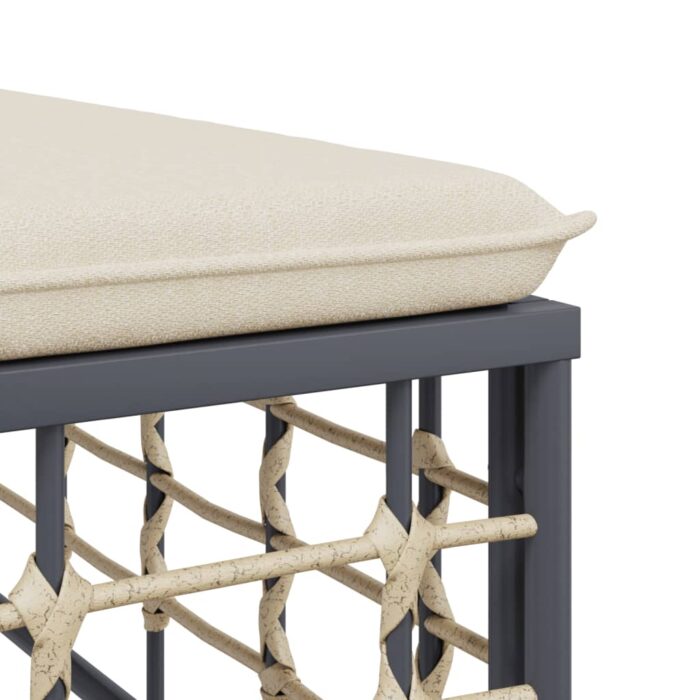 Salon de jardin 5 pcs avec coussins anthracite résine tressée – Image 5