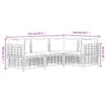 Salon de jardin 4 pcs avec coussins anthracite résine tressée – Image 6