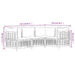 Salon de jardin 4 pcs avec coussins anthracite résine tressée – Image 6