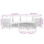 Salon de jardin 5 pcs avec coussins anthracite résine tressée – Image 7