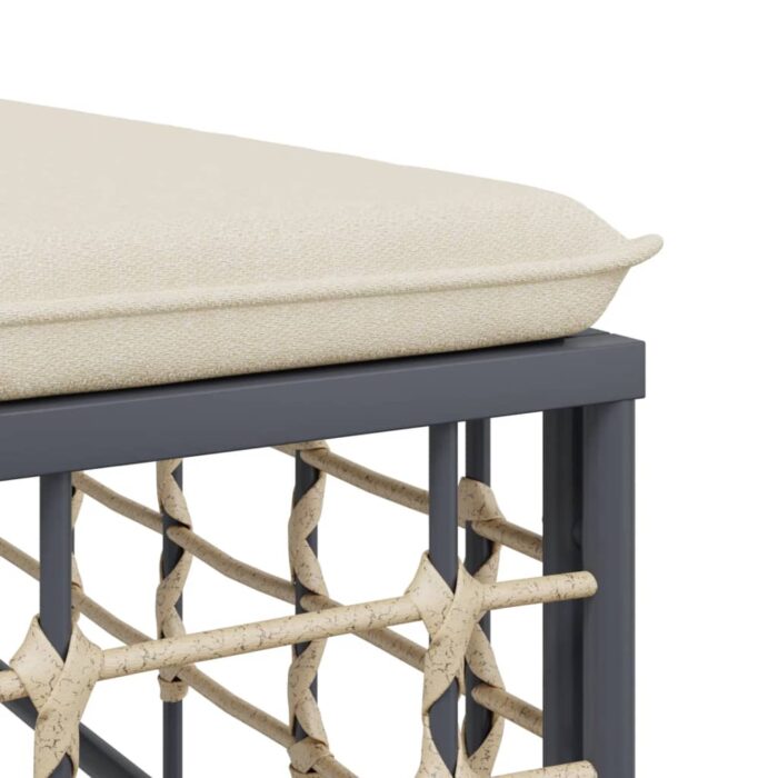 Salon de jardin 6 pcs avec coussins anthracite résine tressée – Image 5
