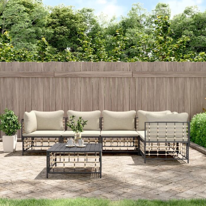 VXL8720845848835_m_en_hd_1.jpg Salon de jardin 6 pcs avec coussins anthracite résine tressée – Image 1