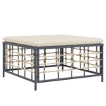 Salon de jardin 5 pcs avec coussins anthracite résine tressée – Image 4