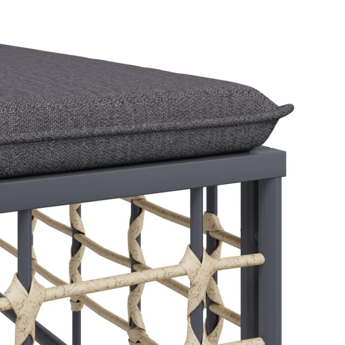 Salon de jardin 5 pcs avec coussins anthracite résine tressée – Image 5