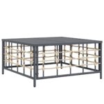 Salon de jardin 6 pcs avec coussins anthracite résine tressée – Image 4