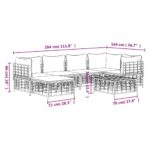 Salon de jardin 7 pcs avec coussins anthracite résine tressée – Image 8