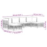 Salon de jardin 6 pcs avec coussins anthracite résine tressée – Image 7