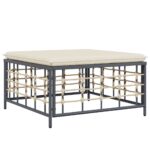 Salon de jardin 8 pcs avec coussins anthracite résine tressée – Image 4