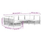 Salon de jardin 6 pcs avec coussins anthracite résine tressée – Image 6