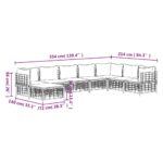 Salon de jardin 8 pcs avec coussins anthracite résine tressée – Image 7